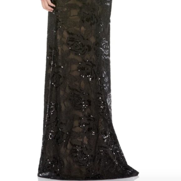 MAC DUGGAL 12444 EMBELLISHED ONE PUFF LONG SLEEVE TRUMPET BLACK GOWN sz 4 - Picture 6 of 6
